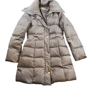 Kenneth Cole Womens Puffer Coat XS Grey Down & Feather